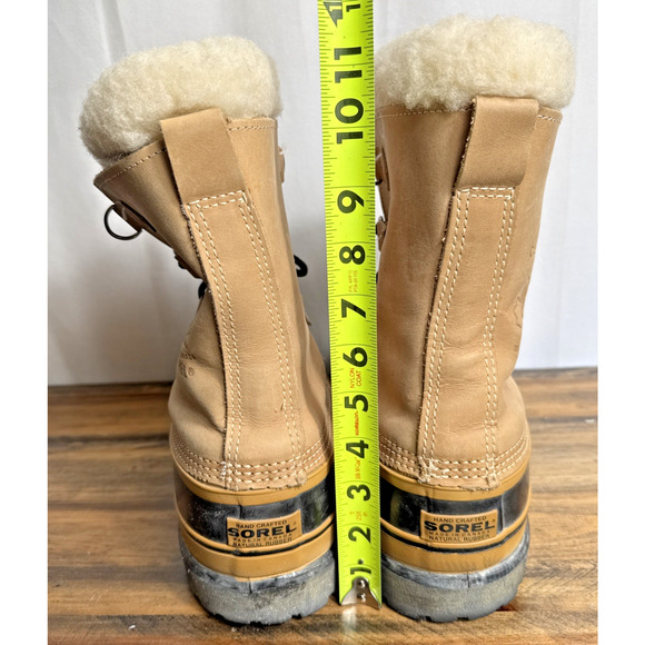 Sorel Caribou Winter Boots Men's Size 13 Tan Buff Wool Lining Kaufman Canada EUC - Picture 8 of 11